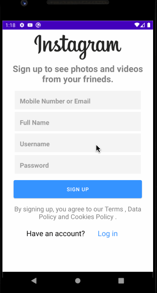 Instagram Clone screenshot